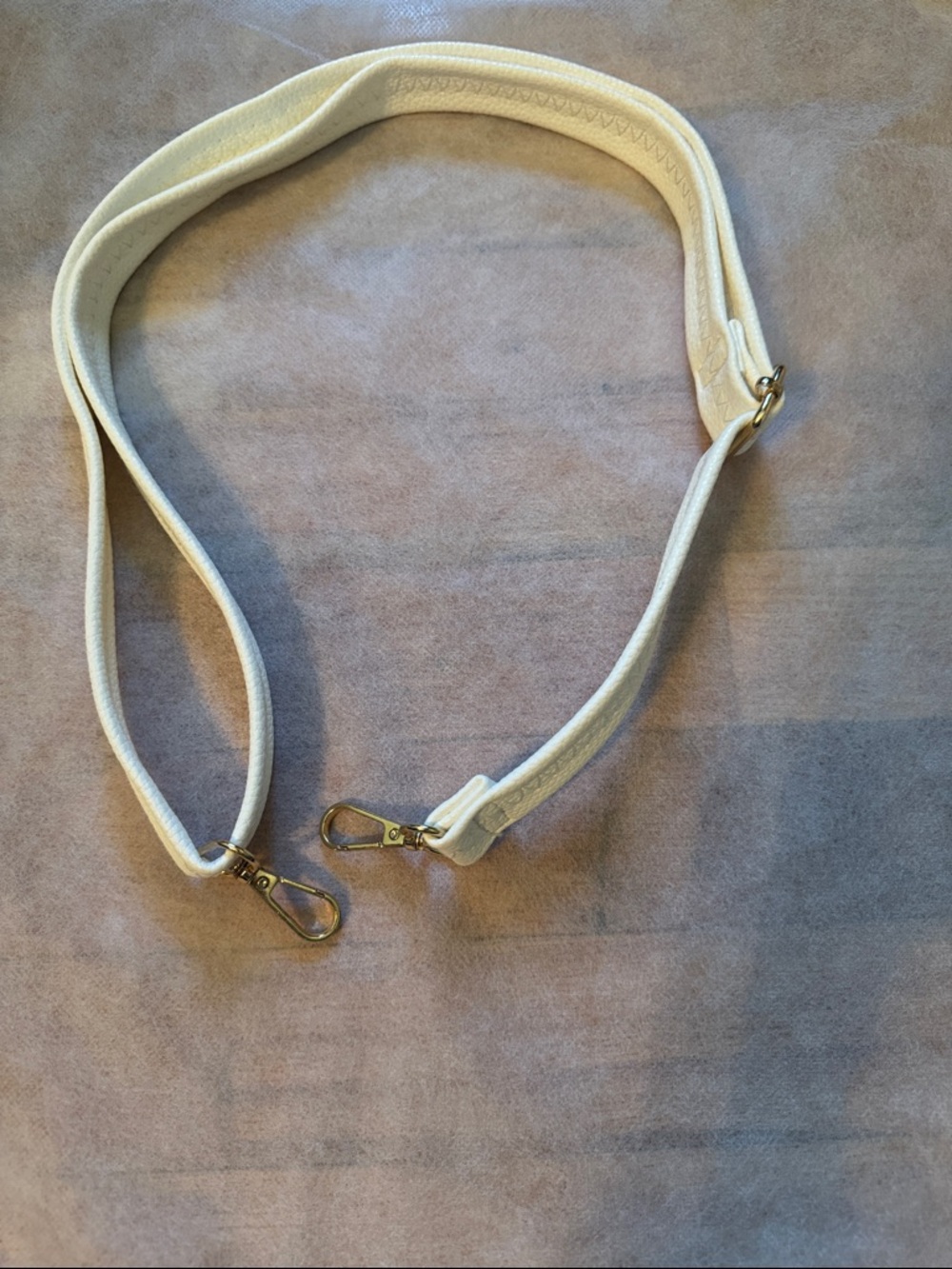 NWT Unbranded White Pebbled TOTE BAG with Handles and Removable Strap - Picture 10 of 12